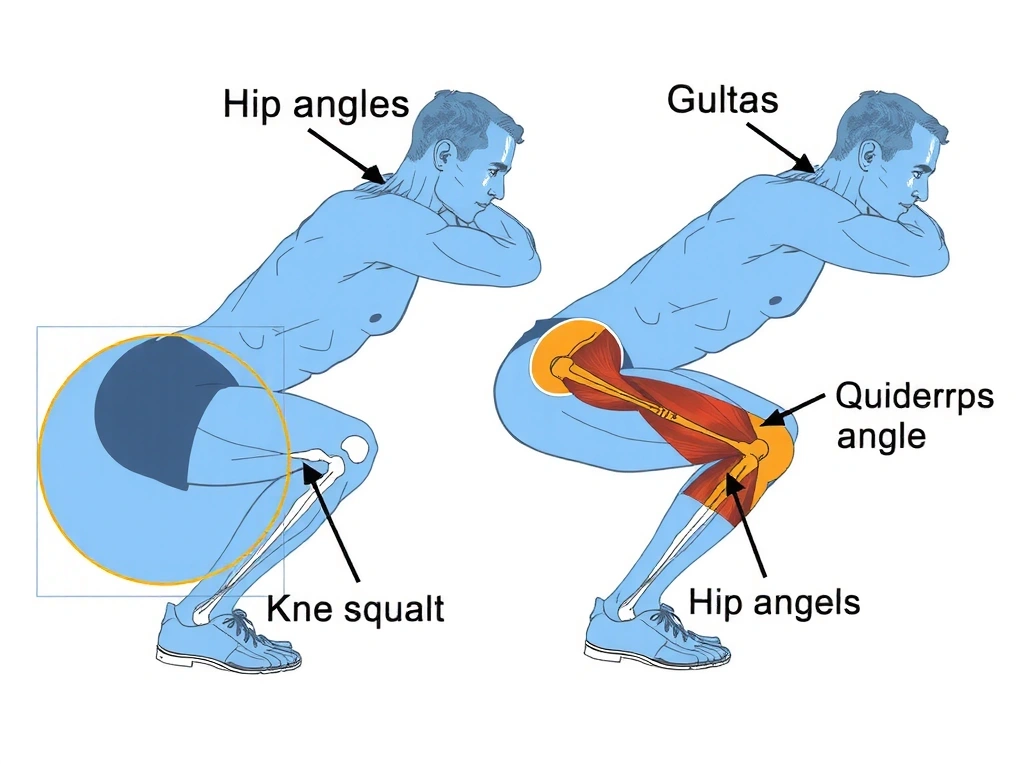 Anatomical diagram of squat biomechanics